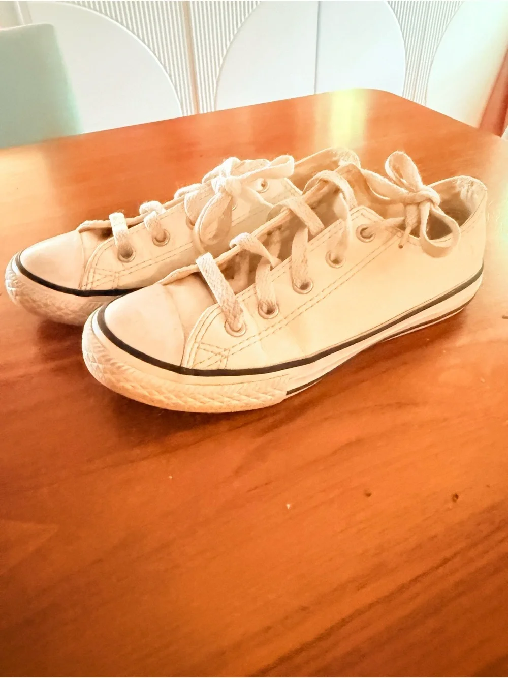 White Kids Canvas Low-Top Sneakers